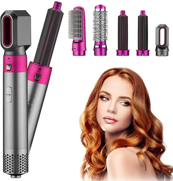 5 in 1 Hair Styler & Straightener with Interchangeable Brushes | جهاز تصفيف الشعر 5 في 1 مع فرش قابلة للتبديل